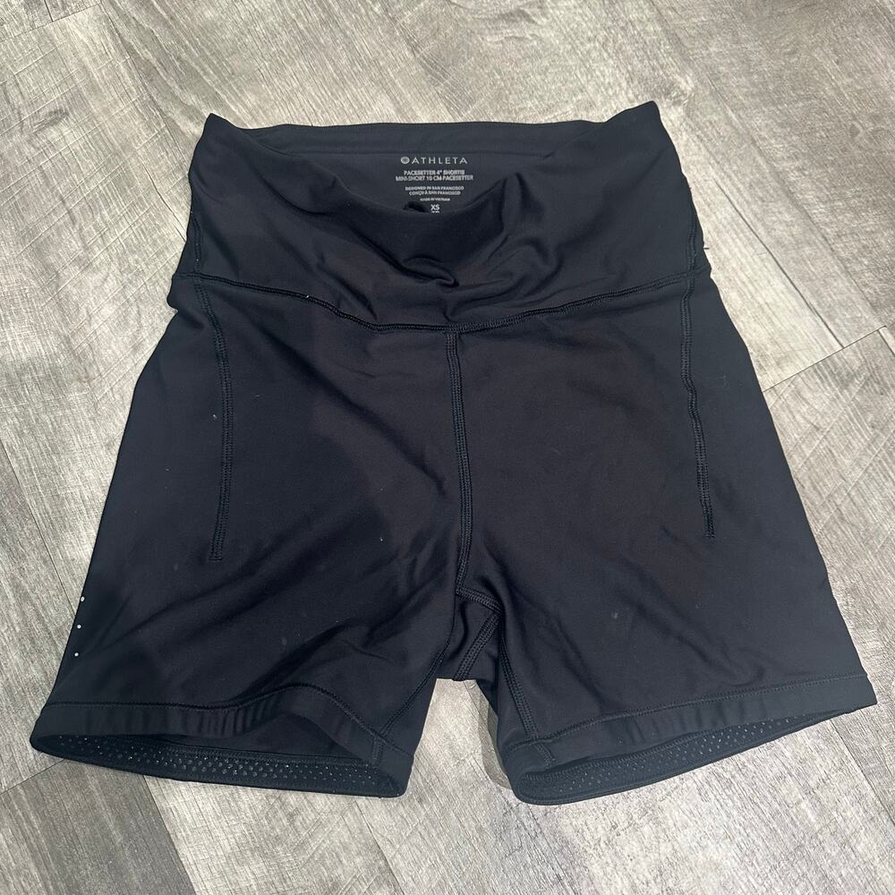 Athleta Pacesetter 4” Shortie‎ Black Compression Biker Shorts XS